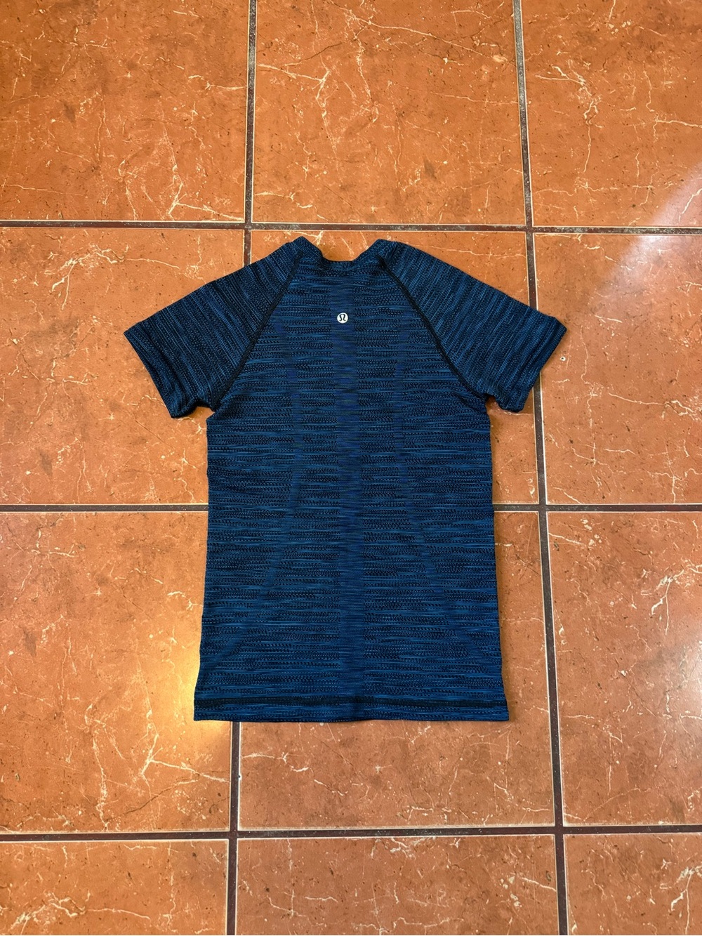 lululemon athletica Navy and Black Short-Sleeve Active Top